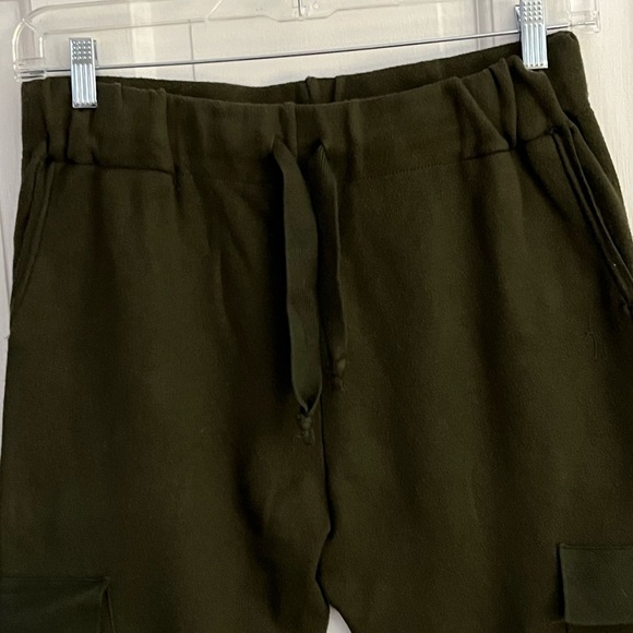 Zara Cargo Pocket Knit Jogger Dark Army Green Size Large - Picture 2 of 11